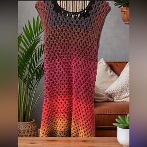 Multicolor Crochet hippie handmade dress